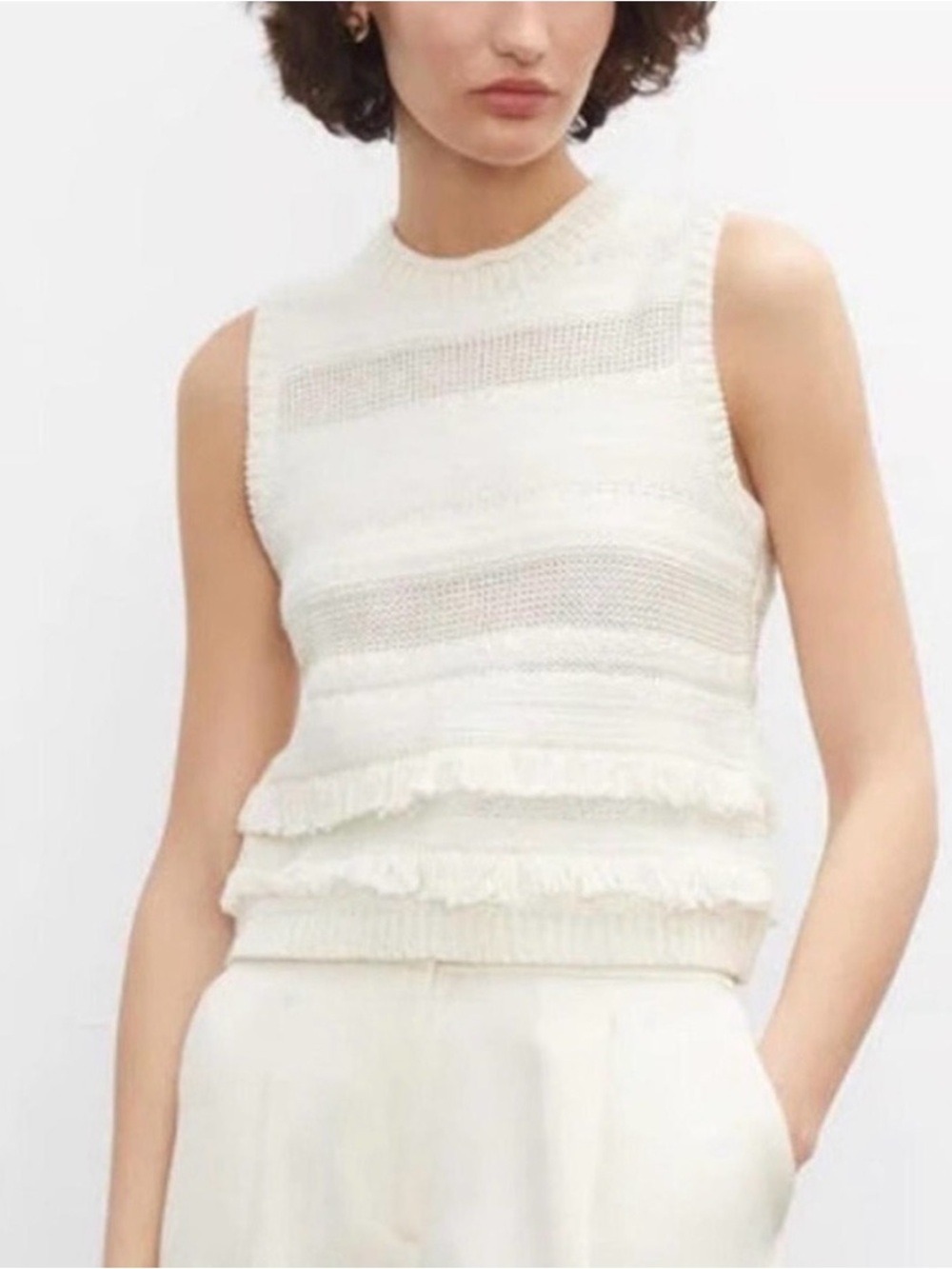 Club Monaco Chadials Fringe Sweater Tank XL - Picture 2 of 8